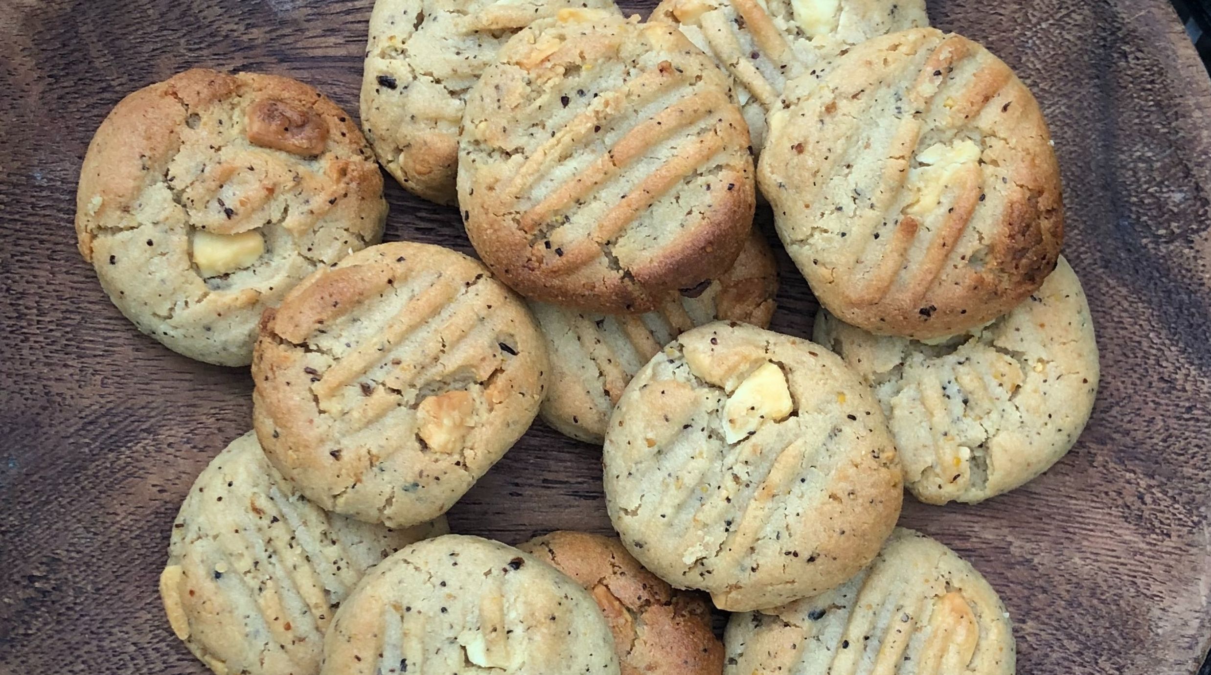 White chocolate and Wattleseed biscuits